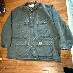 VTG Carhartt Blanket Lined Men 4XL Green Chore Barn Coat Jacket PB1366 USA